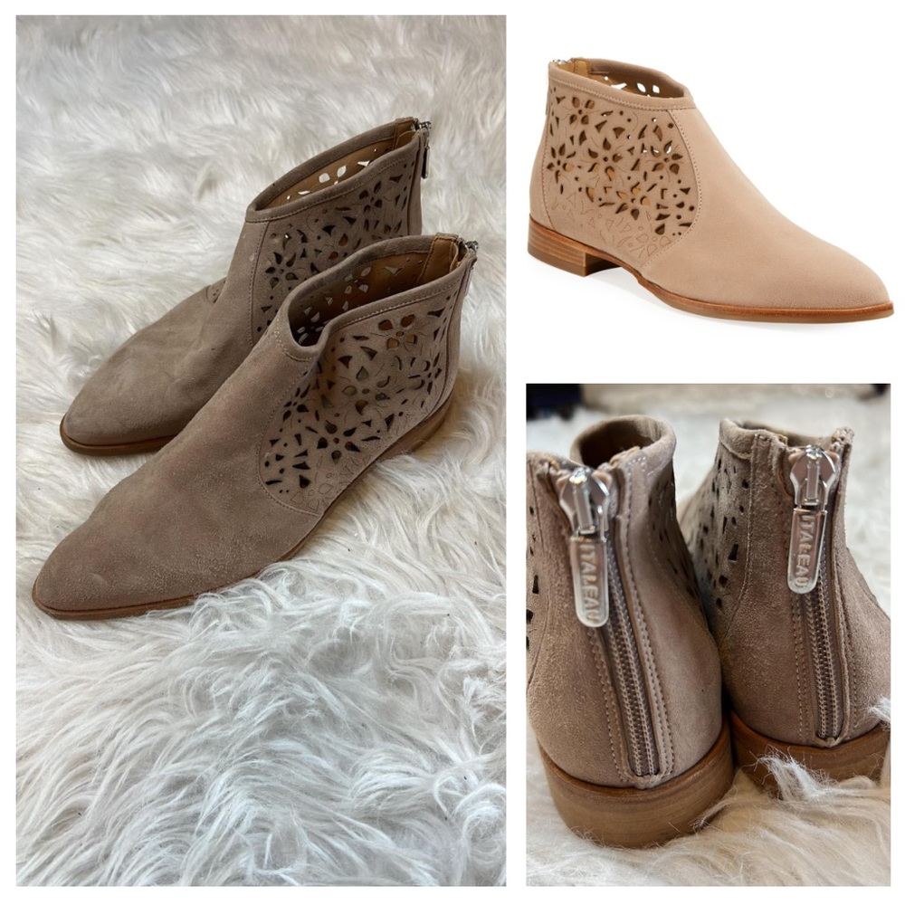 Italeau Perla Women's Laser Cut Ankle Booties - Waterproof - Picture 1 of 10